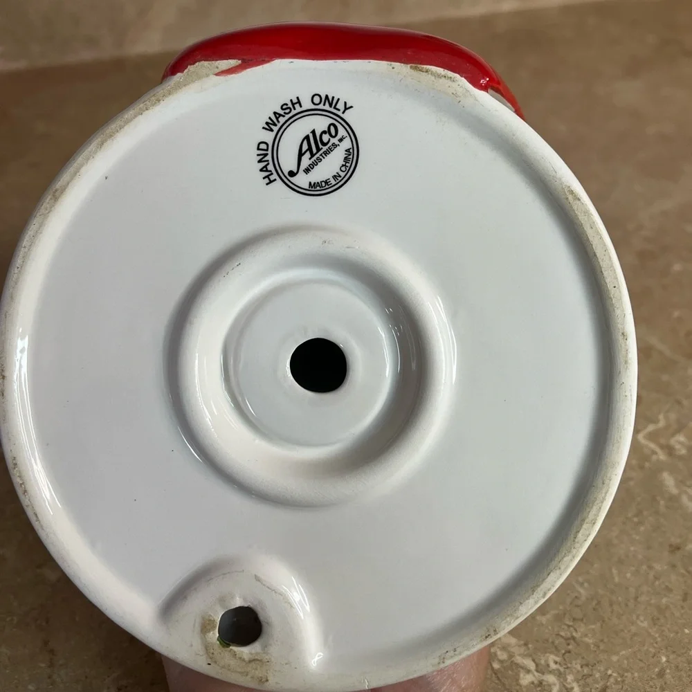 Red Ceramic Apple Paper Towel Holder